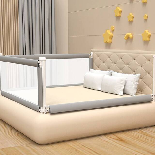 Ventryn 1.8m Grey Folding Bed Rail Child Safety Guard Toddler Protection - image 1