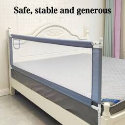Ventryn 1.8m Grey Folding Bed Rail Child Safety Guard Toddler Protection - thumbnail 6