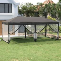 Berkfield Home Folding Party Tent with Sidewalls Anthracite 3x6 m in Dark Grey - thumbnail 2