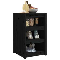 Berkfield Home Outdoor Kitchen Cabinet Black 55x55x92 cm Solid Wood Pine - Size: 55 x 55 x 92 cm - thumbnail 1
