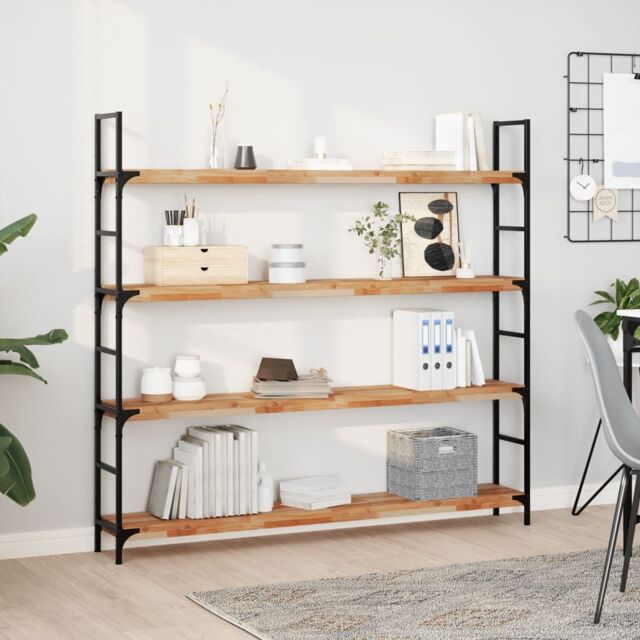 Berkfield Home Floating Shelves 3 pcs 120x20x4 cm Oil Finished Solid Wood Acacia in Brown - Size: 120 x 20 x 4 cm - image 1