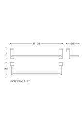 Cosmic Towel Rail 30cm Self-adhesive Chrome Anti-corrosion Stick Collection in Grey - thumbnail 6