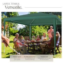 tectake Gazebo Barinas with 3 side panels, water-resistant, 3x3m in Green - Size: Large - thumbnail 3