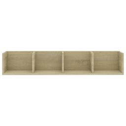 Berkfield Home CD Wall Shelf Sonoma Oak 100x18x18 cm Engineered Wood in Beige - Size: 100 x 18 x 18 cm - thumbnail 4