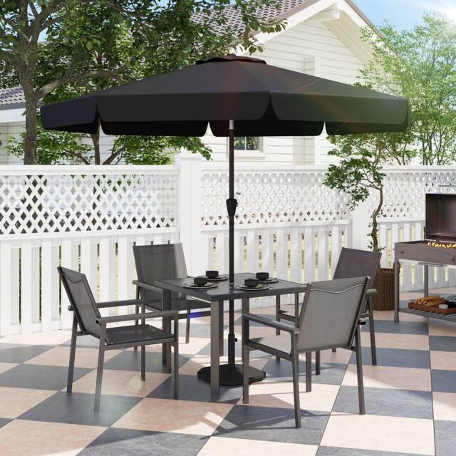 OUTSUNNY 5 Pieces Outdoor Dining Table & 4 Armchairs, Garden Dining Set, Grey - image 1
