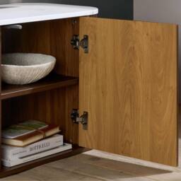 Birlea Kagu Large TV Unit Fluted Ribbed Walnut & Marble effect - thumbnail 7