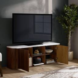 Birlea Kagu Large TV Unit Fluted Ribbed Walnut & Marble effect - thumbnail 2