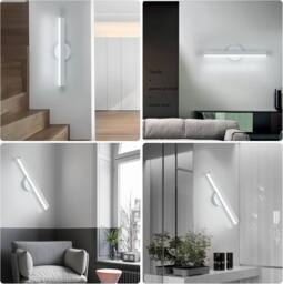 Goeco LED Indoor Wall Light, 12 W Acrylic Wall Light in 300° Rotating, 6500K in White - thumbnail 6