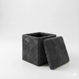 Snug City Teddy Soft Square Storage Box with Lid Elegant Organizer for Any Room in Black - Size: Small - thumbnail 2
