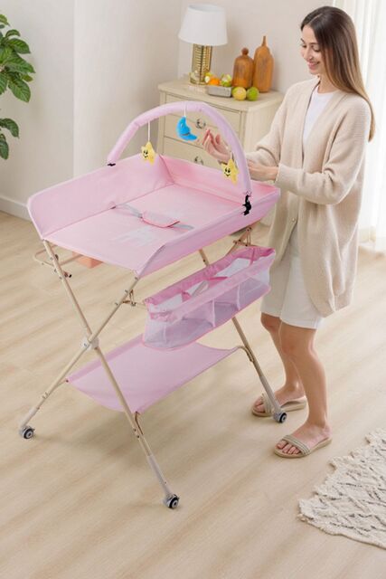 Living and Home Versatile Folding Baby Changing Table in Pink - image 1