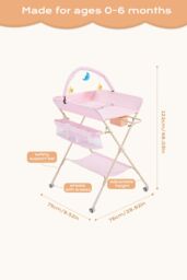 Living and Home Versatile Folding Baby Changing Table in Pink - thumbnail 5