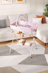 Living and Home Versatile Folding Baby Changing Table in Pink - thumbnail 2
