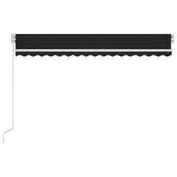 Berkfield Home Manual Retractable Awning with LED 400x350 cm Anthracite in Black - thumbnail 3
