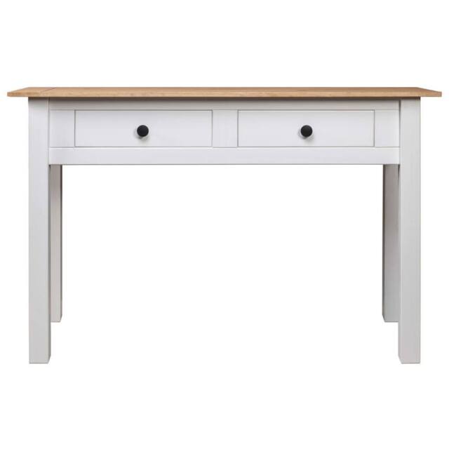 Berkfield Home Console Table White 110x40x72 cm Solid Pine Wood Panama Range - Size: 110 x 40 x 72 cm - image 1