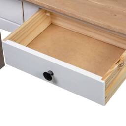 Berkfield Home Console Table White 110x40x72 cm Solid Pine Wood Panama Range - Size: 110 x 40 x 72 cm - thumbnail 8