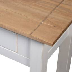 Berkfield Home Console Table White 110x40x72 cm Solid Pine Wood Panama Range - Size: 110 x 40 x 72 cm - thumbnail 7