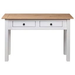 Berkfield Home Console Table White 110x40x72 cm Solid Pine Wood Panama Range - Size: 110 x 40 x 72 cm - thumbnail 5