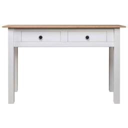Berkfield Home Console Table White 110x40x72 cm Solid Pine Wood Panama Range - Size: 110 x 40 x 72 cm