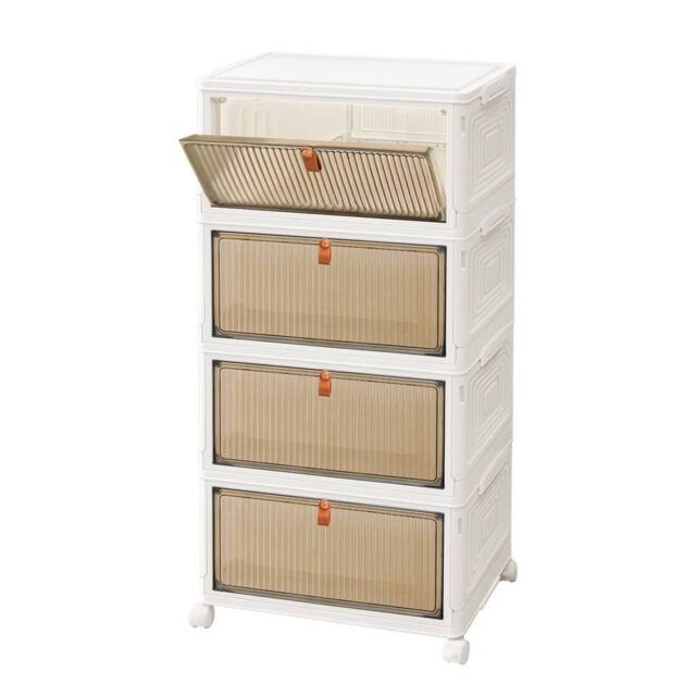 EONLION 4Tier Plastic Storage Drawers Box Tower in White - Size: 500mm - image 1