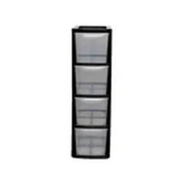 EONLION Black Plastic 4 Drawer Storage Tower for Home Kitchen Office - thumbnail 4