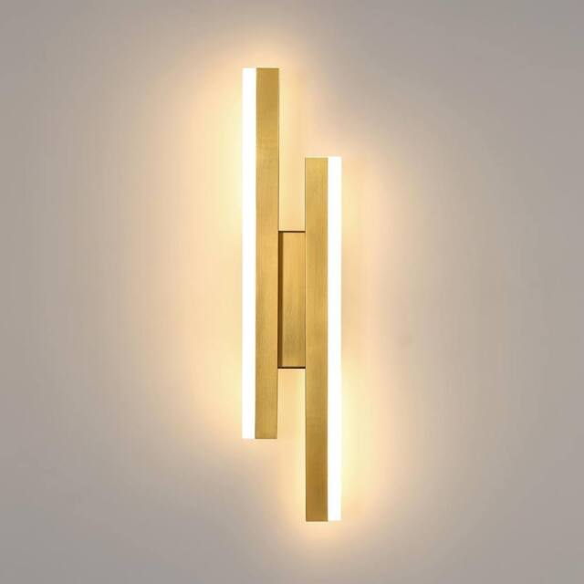 Goeco LED Interior Wall Light 16W Gold Modern LED Wall Lamp Warm White 3000K - image 1