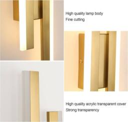 Goeco LED Interior Wall Light 16W Gold Modern LED Wall Lamp Warm White 3000K - thumbnail 7