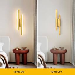 Goeco LED Interior Wall Light 16W Gold Modern LED Wall Lamp Warm White 3000K - thumbnail 8