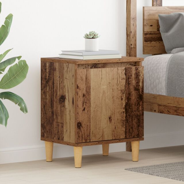 Berkfield Home Old Wood Bedside Table Old wood Solid Reclaim wood 40 x 30 x 50 cm in Brown - image 1