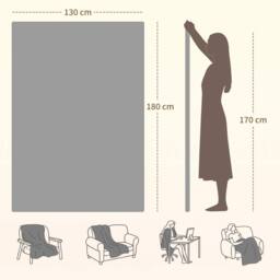 HOMCOM Heated Throw Blanket with 10 Heat Levels & 10H Timer, Grey - thumbnail 3