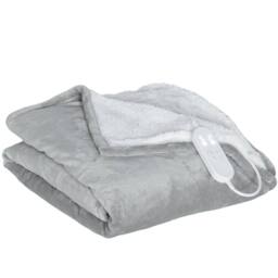 HOMCOM Heated Throw Blanket with 10 Heat Levels & 10H Timer, Grey - thumbnail 2