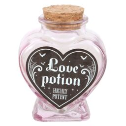Something Different Love Potion Glass Heart Bottle in Pink - thumbnail 1