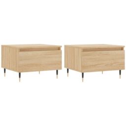 Berkfield Home Coffee Tables 2 pcs Sonoma Oak 50x46x35 cm Engineered Wood in Brown - Size: 50 x 46 x 35 cm - thumbnail 2