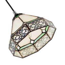 Happy Homewares Classic 1920s Shabby Chic Pendant Light Shade with Metal Scrollwork Decoration in Green - Size: 8 inches - thumbnail 4