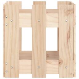 Berkfield Home Beautiful Garden Planter with Fence Design 30x30x30 cm Solid Wood Pine in Light Tan - Size: 30 x 30 x 30 cm - thumbnail 6