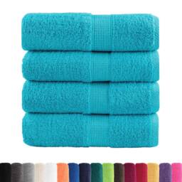 Berkfield Home Premium Guest Towels SOLUND 4 pcs Turquoise 30x50 cm 600 gsm - thumbnail 3