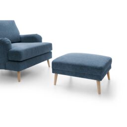 Abakus Direct Harper Footstool - Durable & Easy Clean Upholstery in Dark Blue - thumbnail 6