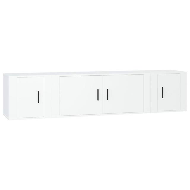 Berkfield Home 3 Piece TV Cabinet Set White Engineered Wood - image 1