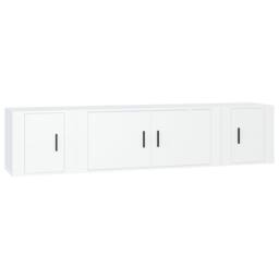 Berkfield Home 3 Piece TV Cabinet Set White Engineered Wood - thumbnail 1