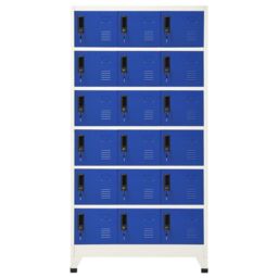 Berkfield Home Locker Cabinet Grey & Blue 90x40x180 cm Steel - Size: 90 x 40 x 180 cm - thumbnail 2