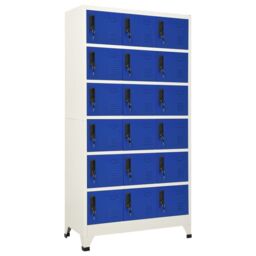 Berkfield Home Locker Cabinet Grey & Blue 90x40x180 cm Steel - Size: 90 x 40 x 180 cm