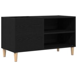 Berkfield Home Record Cabinet Black Oak 84, 5x38x48 cm Engineered Wood - Size: 5 x 38 x 48 cm - thumbnail 2