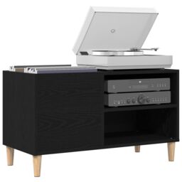 Berkfield Home Record Cabinet Black Oak 84, 5x38x48 cm Engineered Wood - Size: 5 x 38 x 48 cm - thumbnail 3