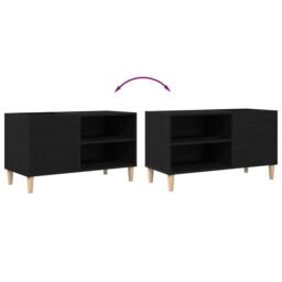 Berkfield Home Record Cabinet Black Oak 84, 5x38x48 cm Engineered Wood - Size: 5 x 38 x 48 cm - thumbnail 9