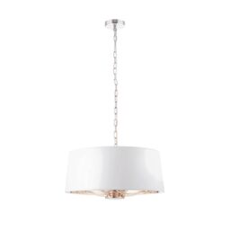 Loops Ceiling Pendant Light Bright Nickel & Vintage White Fabric 3x 40W E14 e10196 in Metallics