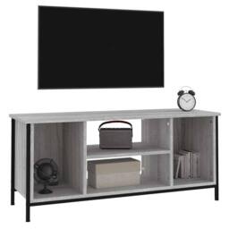 Berkfield Home TV Cabinet Grey Sonoma 102x35x45 cm Engineered Wood - Size: 102 x 35 x 45 cm - thumbnail 4