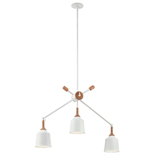 Loops 3 Bulb Chandelier Hanging Pendant LIght White LED E27 60W Bulb - image 1