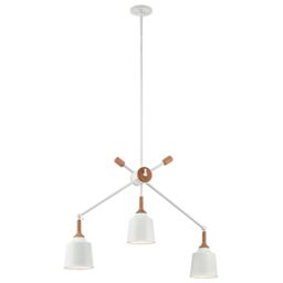 Loops 3 Bulb Chandelier Hanging Pendant LIght White LED E27 60W Bulb - thumbnail 1