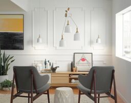 Loops 3 Bulb Chandelier Hanging Pendant LIght White LED E27 60W Bulb - thumbnail 2