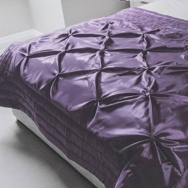 Voltico Buttoned Bedspread 140×200cm - Teal/Plum/Natural/Silver in Plum - Size: EU Double - image 1