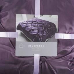 Voltico Buttoned Bedspread 140×200cm - Teal/Plum/Natural/Silver in Plum - Size: EU Double - thumbnail 2